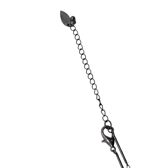 Coldwater Creek Long Silver Necklace With Crystal Accents & Lobster Clasp - Picture 5 of 6